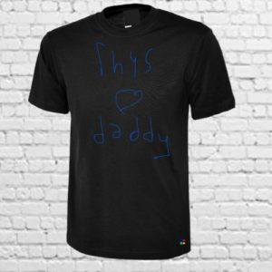 Child's Written Name Heart Daddy T-shirt