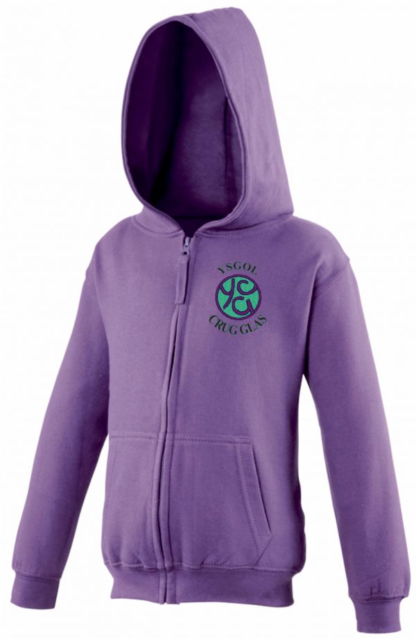 Crug Glas School Zipped Hoodie