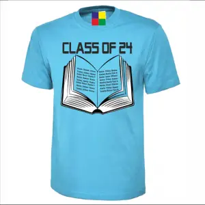 School Leavers T-shirt Names in a Book